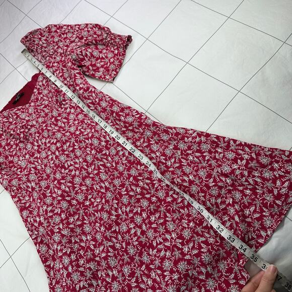 Madewell Dress Womens 10 Puff-Sleeve Mini Eloise Floral Smocked Romantic V Neck - Picture 13 of 13